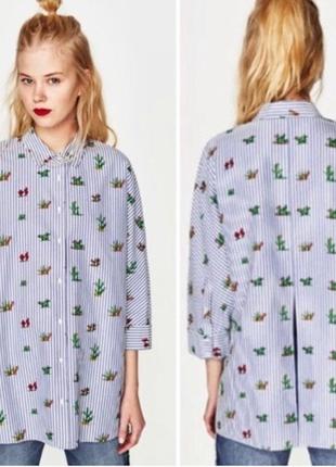 Крутая блузка в кактусы zara