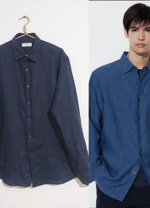 Льняная рубашка uniqlo