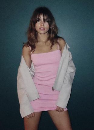 Платье мини розовое zara оригинал