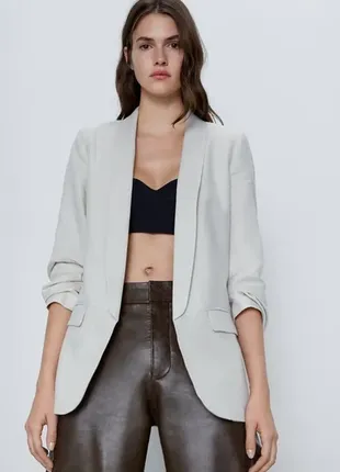 Льняной жакет в стиле casual от zara