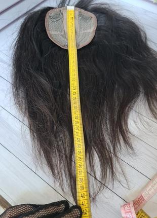 Накладка топпер макушка полупарик 100% натуральный волос с имитацией кожи головы.