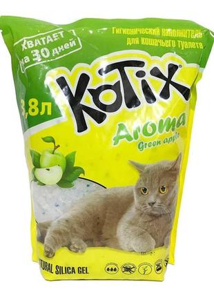 Наповнювач д/туалету kotix 3,8 l green apple (8шт/ящ)