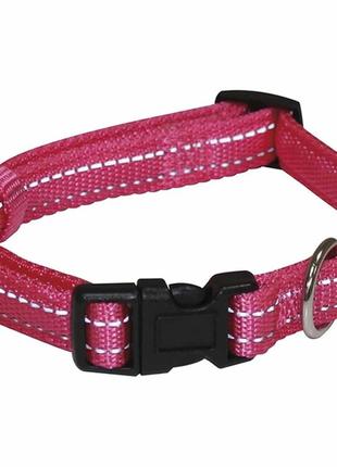 Нашийник soft reflective світловідбиваючий, м'який, рожевий, нейлон, 35-55х2см (3шт / уп) *