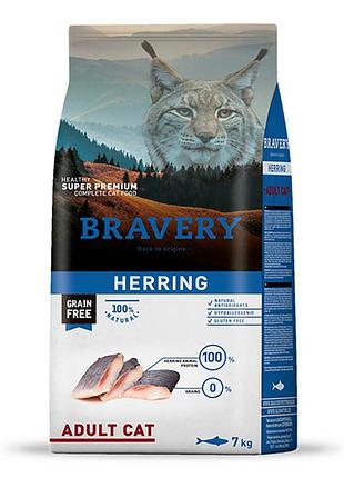 Bravery herring adult cat, сухий корм для котів, з оселедцем, 7кг