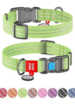 Нашийник waudog re-cotton з qr паспортом, відновлена бавовна, пластикова пряжка (ширина 15 мм, довжина 25-35