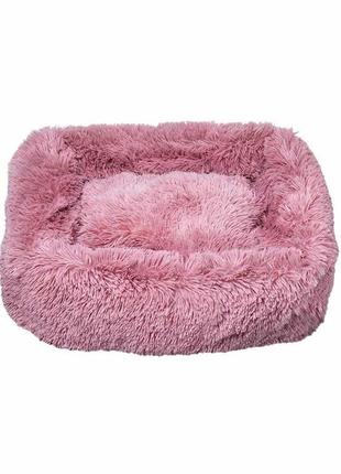 Лежак плюшевий для тварини ponchik ,прямокутний (рожевий) 62*44*22 см,15 кг m