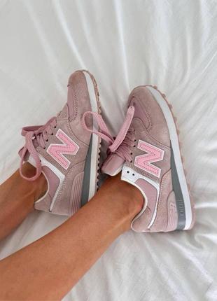 Жіночі кросівки new balance 574 light pink premium