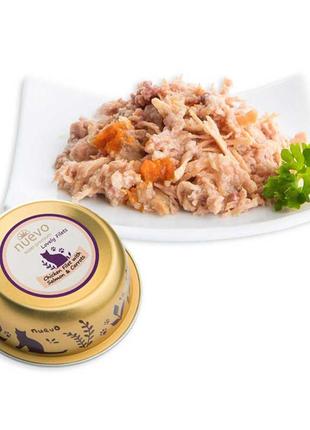 Корм конс.(alu-tray) nuevo adult для котів, куряче філе злососем та морквою, 85г (12шт упак.)