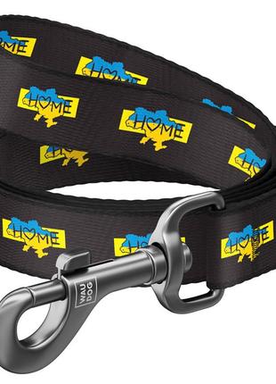Повідець для собак з нейлону waudog nylon малюнок "дім", розмір s, ш 15 мм, д 122 см