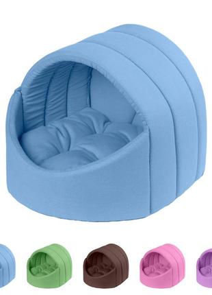 Козуб для тварин теремок, s, ш 37 см, д 42 см, в 35 см блакитний