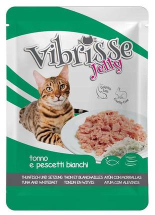 Пауч для кота. vibrisse jelly, тунець/корюшка в желе, 70 г