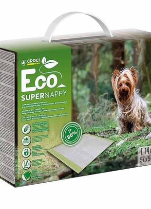 Пелюшки для собак eco (абсорбуючі) 57х54, 14 шт (8 уп/ящ.) (ціна за упаков.)