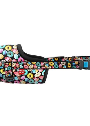 Намордник для собак waudog nylon, малюнок "пончики", пластиковий фастекс, розмір №1, о 14-20 см