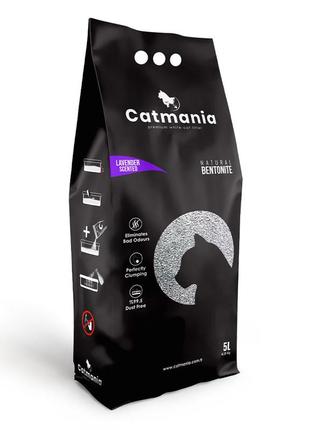 Бентонітовий наповнювач catmania лаванда + фіолет. гранули, 5л
