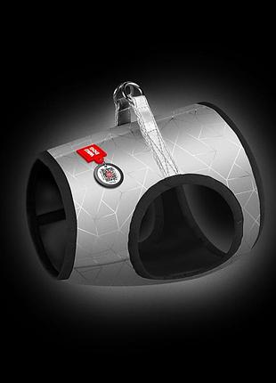 Шлея для собак м'яка waudog clothes c qr-паспортом, світловідбивна, s1 b 40-45 см, c 29-31 см