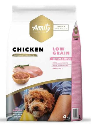 Amity super premium chicken, сухий корм для собак, з куркою, 4кг