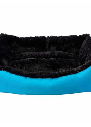 Лежак для тварини jellybean ,прямокутний (блакит/чорний) 78*60*22 см, 25 кг l