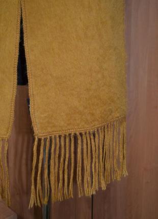 Шерстяной шарф из альпаки alpaca gamargo capchatex с бахромой6 фото