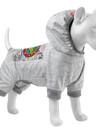 Комбінезон для собак waudog clothes малюнок "диво-жінка комікс", софтшелл, l50, b 65-72 см, с 42-48 см