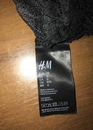 Кружевной черный бралетт топ бюст от h&m3 фото