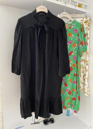 Черное вискозное платье батал marks & spencer