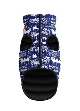 Курточка для собак waudog clothes з малюнком "бетмен біло-блакитний", s35, в 47-50 см, с 30-33 см