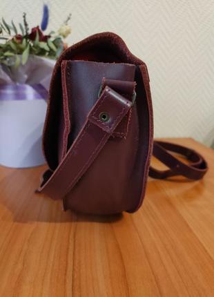 Raystone кожаная бордовая сумка кросс-боди4 фото
