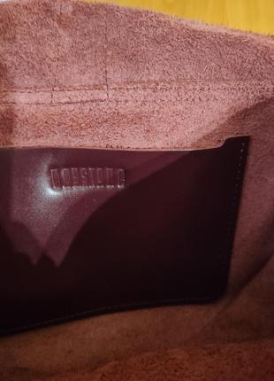 Raystone кожаная бордовая сумка кросс-боди7 фото