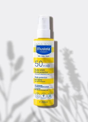 Сонцезахисний спрей mustela bebe high protection sun spray spf 200 мл