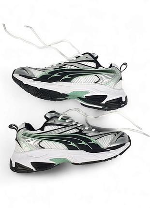 Мужские кроссовки puma morphic base white green grey black