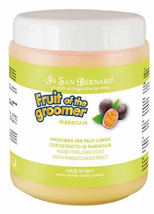 Маска iv san bernard maracuja для довгої шерсті, з протеинами шовку та маракуєю, 1л (6 шт/уп)