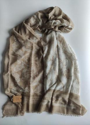 Тонкий шарф рiazza italia 190-75 светло бежевый песочный8 фото
