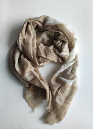 Тонкий шарф рiazza italia 190-75 светло бежевый песочный4 фото