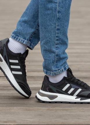 Мужские демисезонные спортивные кроссовки adidas retropy p9 black white4 фото