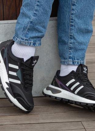 Мужские демисезонные спортивные кроссовки adidas retropy p9 black white5 фото