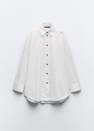 Zara 🔥 рубашка полоска коттон натуральная s, m, l6 фото