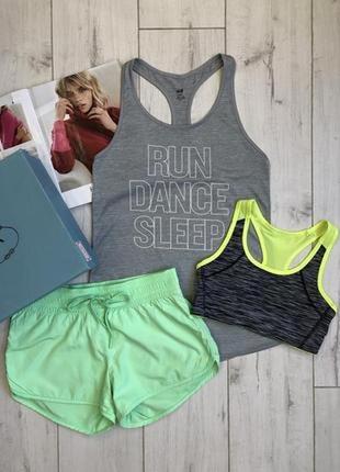 Меланжевая майка спортивный топ борцовка для тренировок фитнес h&m