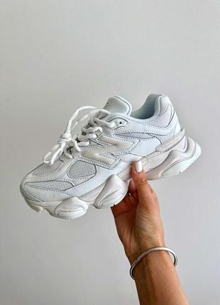 Шикарные женские кроссовки New Balance 577 Wide W full white premium белые