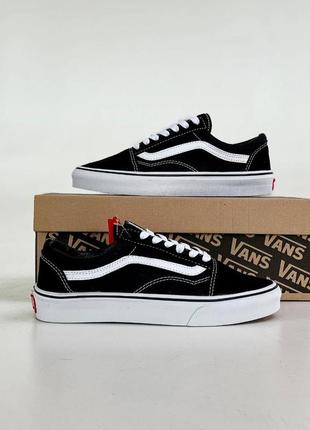 Кеды черно-белые, vans old skool white-black2 фото