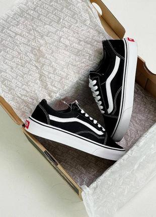 Кеды черно-белые, vans old skool white-black7 фото