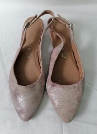 Женские замшевые туфли, босоножки с острым носиком в нюдовом цвете1 фото