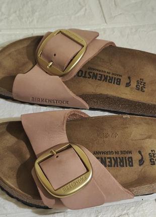 Шльопанці з нубуку birkenstock madrid big buckle колір рожевий.3 фото