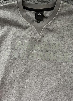 Armani exchange стильный свитшот с большим логотипом из свежих коллекций от премиум бренда