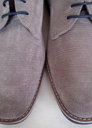Новые натуральные замшевые мужские туфли, серые оксфорды, лето и деми, р. 44-45
