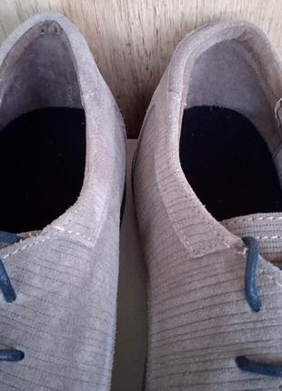 Новые натуральные замшевые мужские туфли, серые оксфорды, лето и деми, р. 44-45