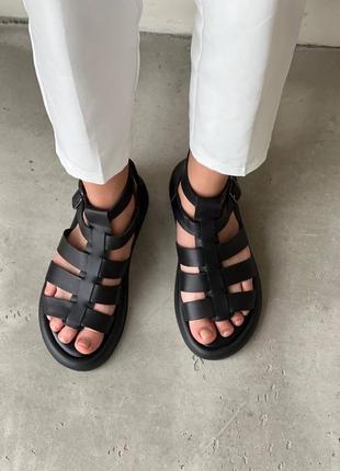 Шкіряні босоніжки з натуральної шкіри замші6 фото