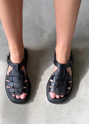 Шкіряні босоніжки з натуральної шкіри замші2 фото