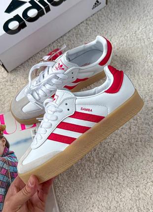 Adidas samba platform white\red