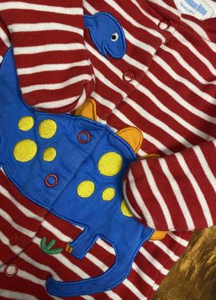 Детский хлопковый полосатый человечек с нашивками jojo maman bebe (жожо маман бебе 0-1 мес 50-56 см идеал оригинал разноцветный)5 фото