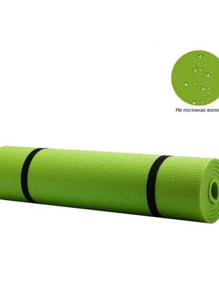 Коврик,  туристический каремат для йоги фитнеса и спорта yoga bl1 180х60х0.8 см салатовый2 фото